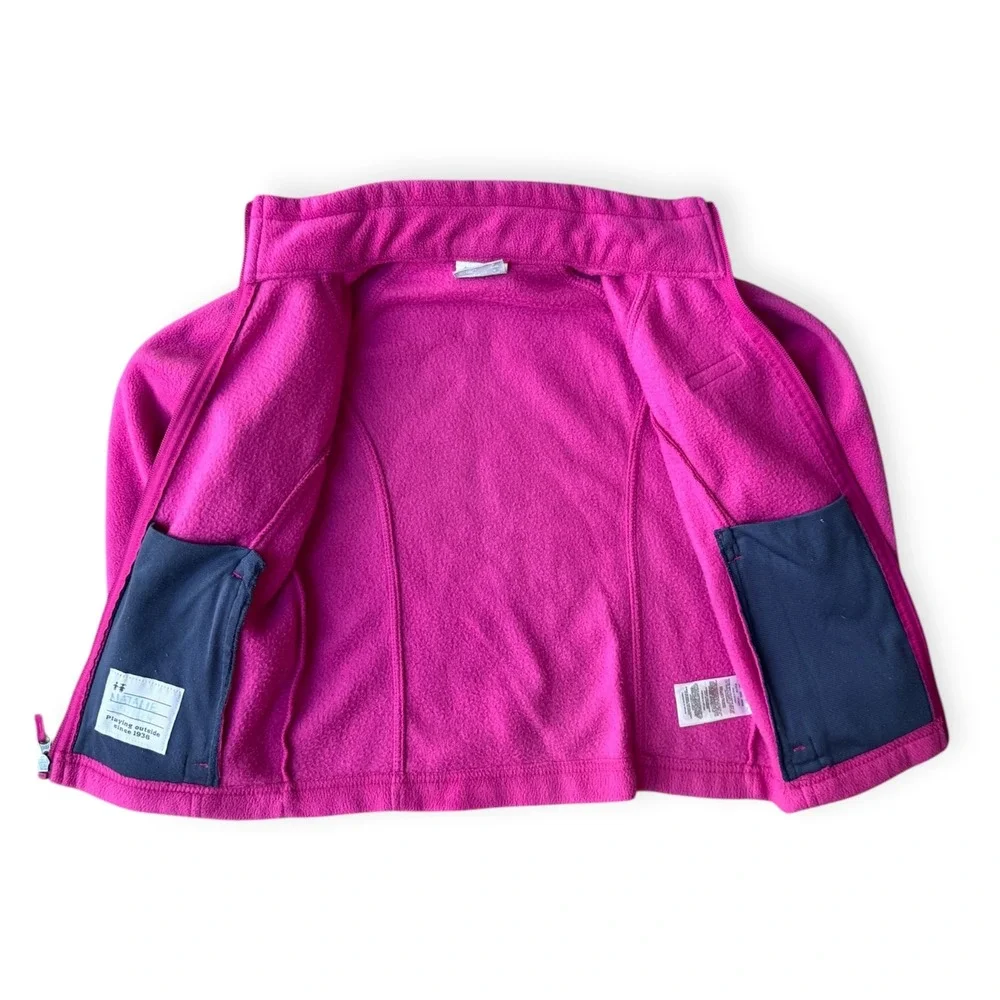 Columbia Girls Benton Springs Full Zip Fleece Jacket Pink Small (7/8)